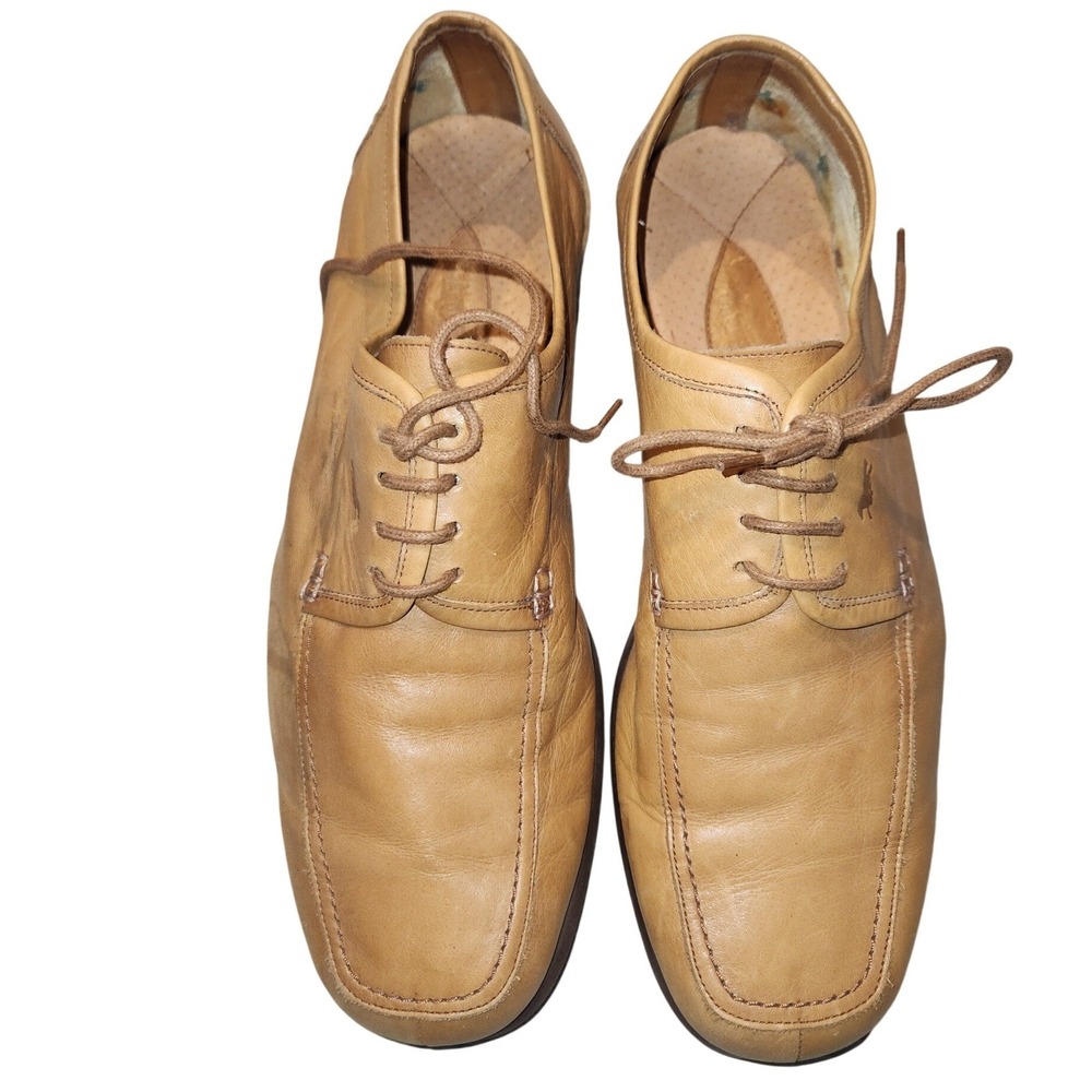 Trotters Mens Tan Leather Square Toe Lace‎ Up Oxford Dress Shoes Size 45 EU 12US